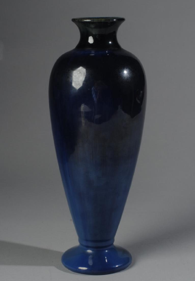 Fulper Pottery Vase: Blue glaze, marked to base. H: approx. 11 1/2".