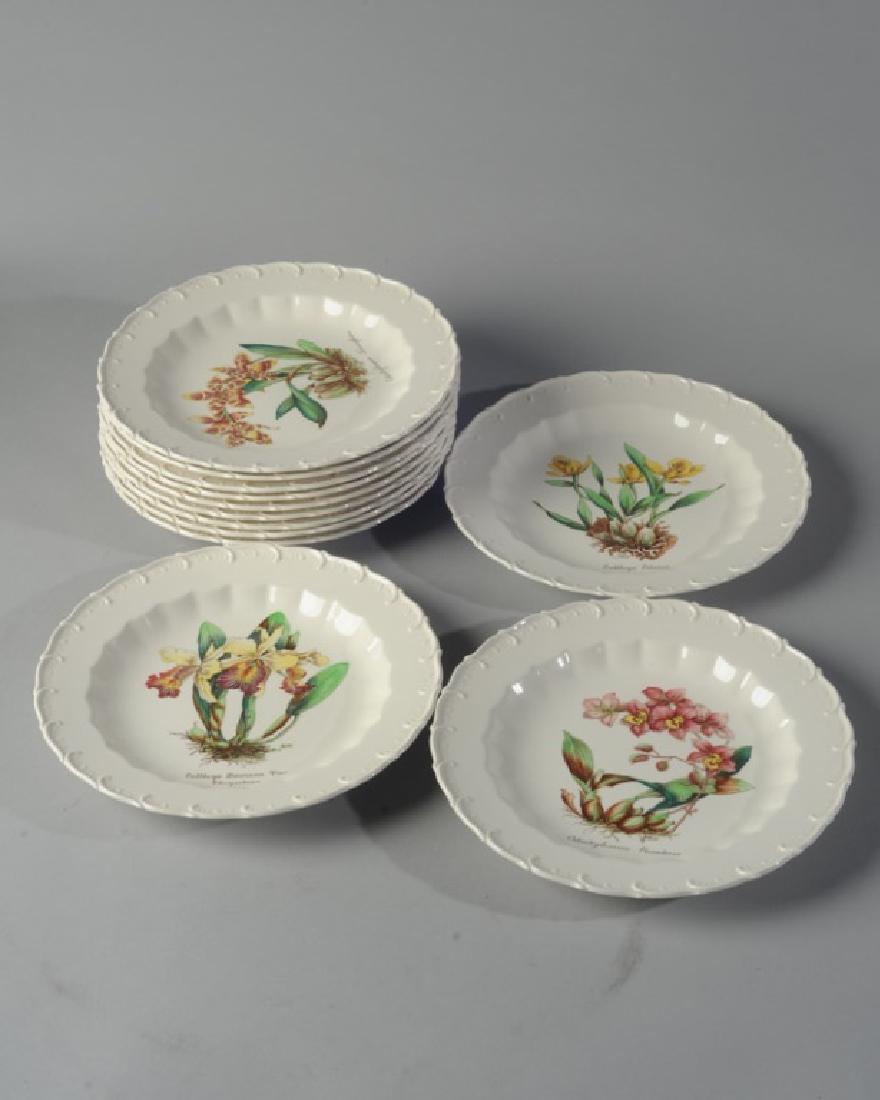 12 Copeland Spode J. Price Plates: Each plate with image of plant with Latin name by J. Price, no visible chips, cracks or repairs. Provenance: Formerly from the estate of Harry T. Peters Jr., of "Wyndholme", Orange County, Virginia. D