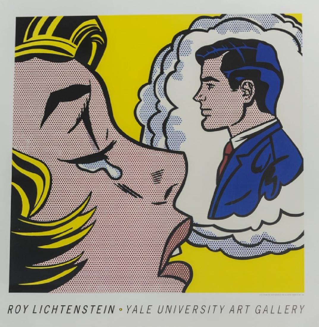 Roy Lichtenstein - "Thinking of Him": An original offset-lithograph exhibition poster on wove paper by American artist Roy Lichtenstein (1923-1997) titled "Thinking of Him", 1991. This example is unsigned, though some were signed by Licht