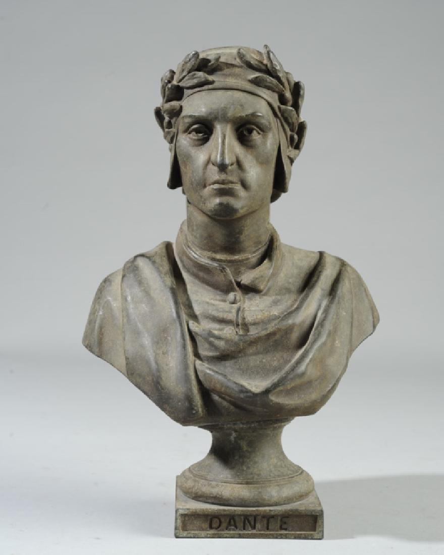 Antique Guillemin Spelter Bust of Dante (1 of 7)
