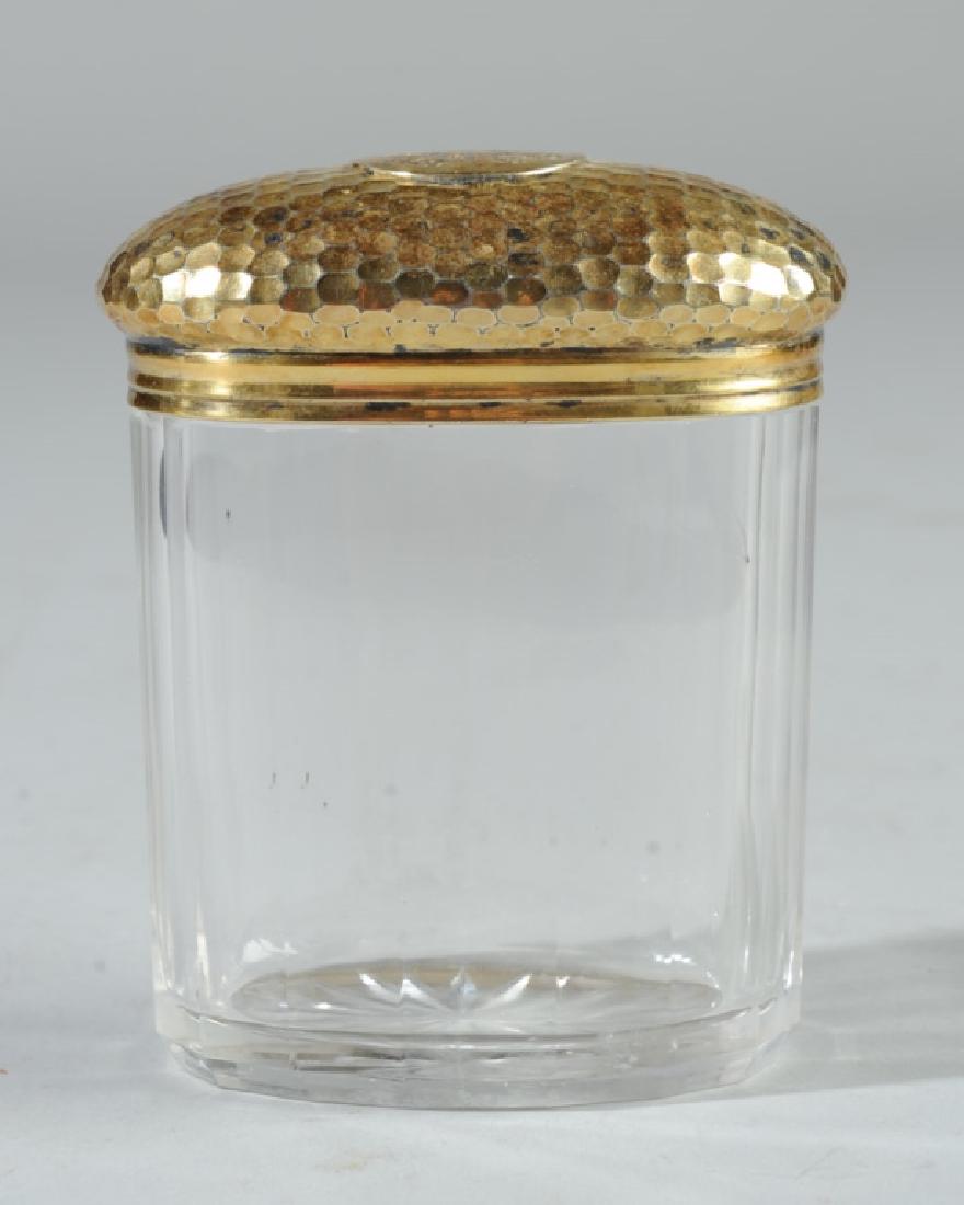 19th C. English Sterling & Glass Dresser Jar (1 of 4)