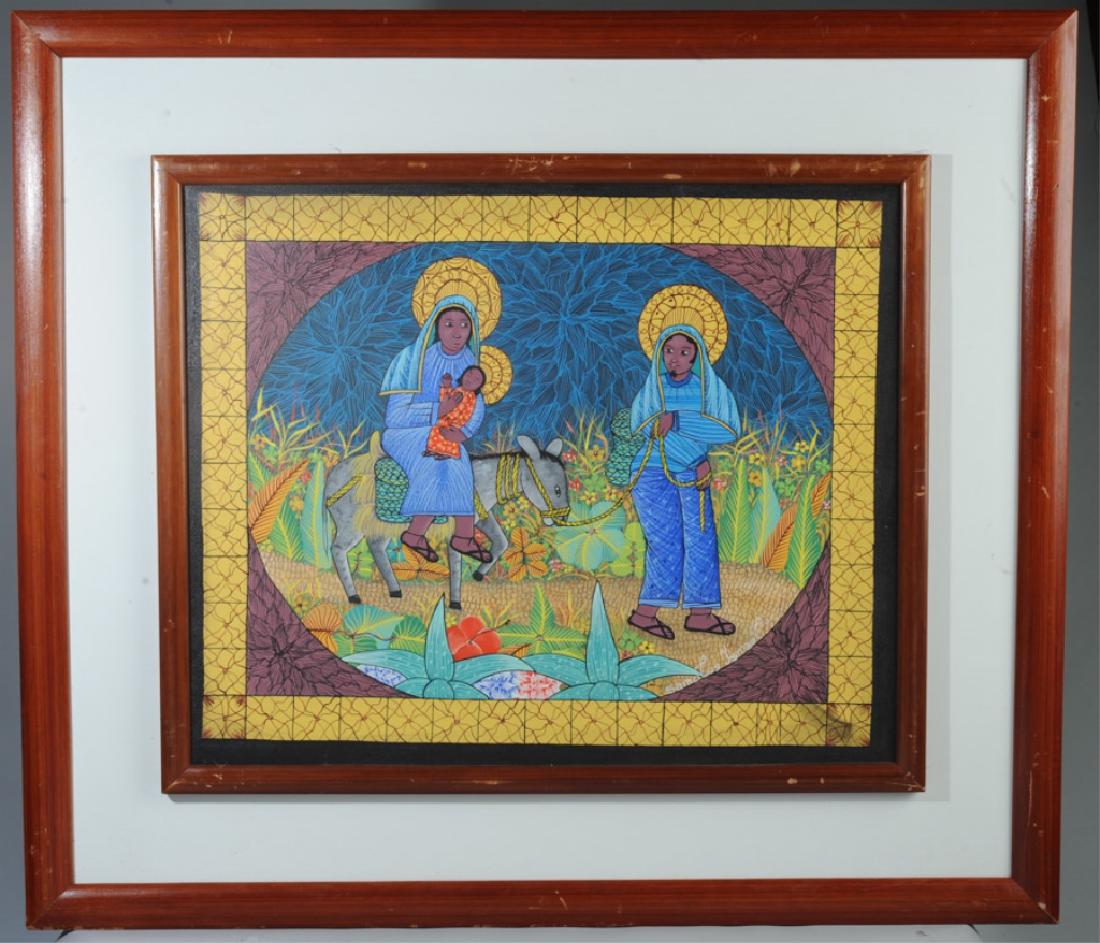 Large Oil on Canvas by Saincilus Ismael, Haiti (1 of 3)