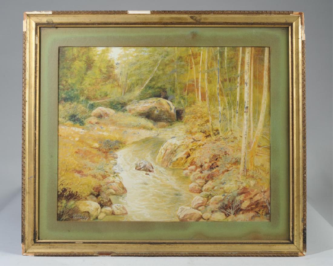 Signed 1904 Watercolor Louis R. Dederick (1 of 4)