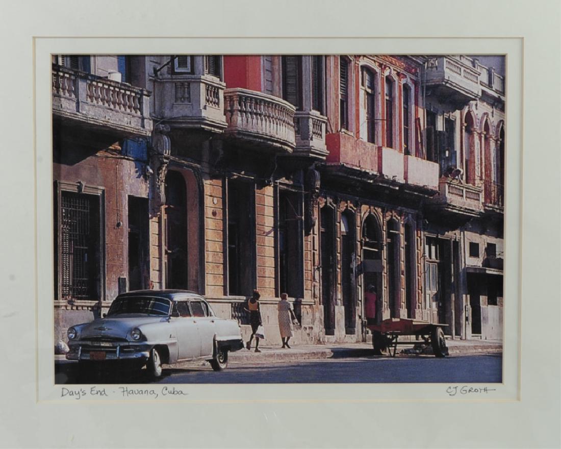 C.J. Groth Photo Havana: "Days End Havana Cuba", titled lower left, signed lower right. Image: approx. 10" x 13 1/2".