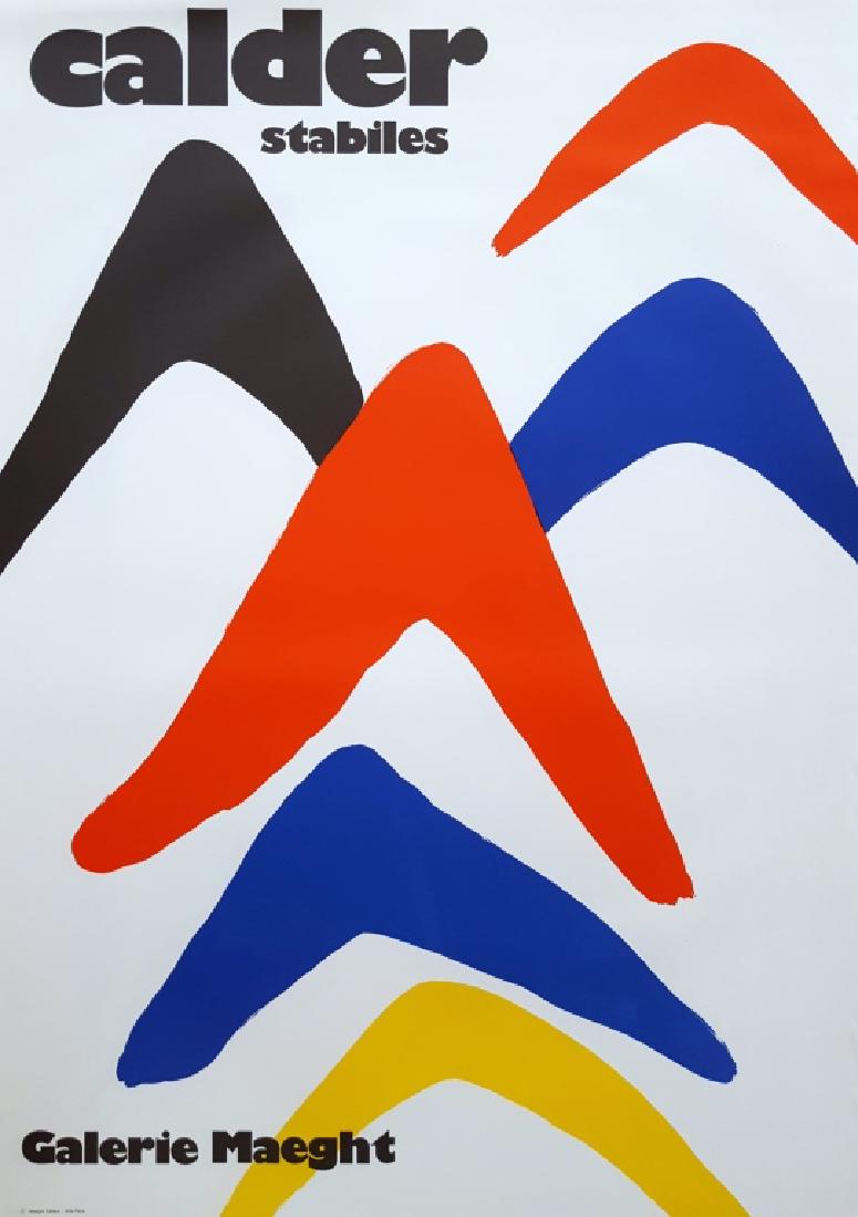 Alexander Calder (1898-1976) Lithograph Poster: An original lithograph exhibition poster by American artist Alexander Calder (1898-1976) titled "Expo Stabiles", 1971. This is from the original vintage edition, not a later reproduction. Published by