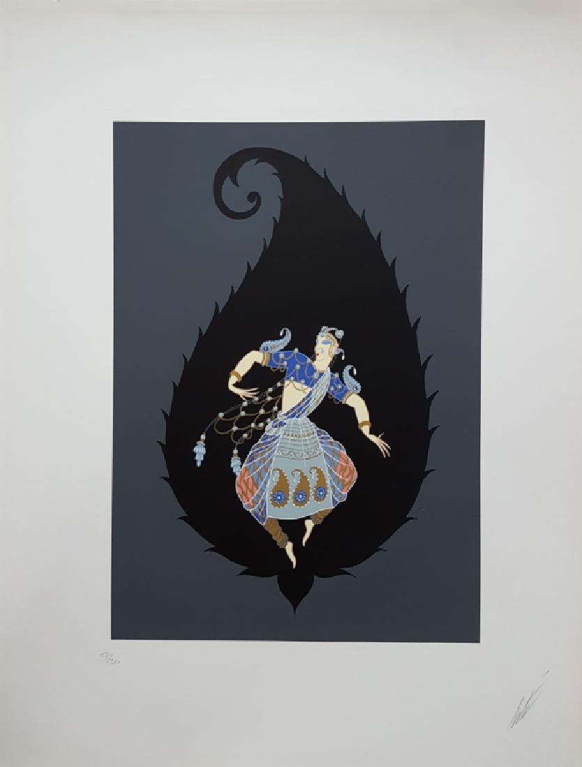 Erte (1892-1990) Original Signed Screenprint 1986: An original signed screenprint on Arches 88 wove paper by Russian-American artist ErteÂ´ (1892-1990) titled "Bayadere", 1986. Hand pencil signed by Erte lower right and numbered lower left. Limited