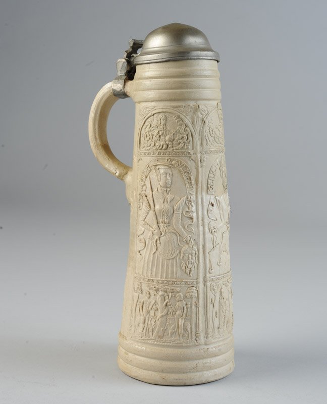 Rare 16th C. Bavarian Sgraffito Tankard 1575 (1 of 11)