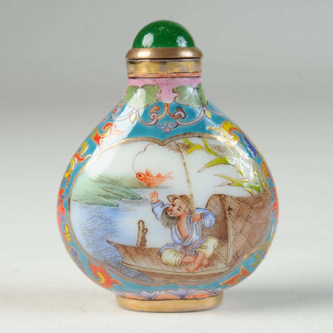 Chinese Enameled Milk Glass Snuff Bottle (1 of 5)