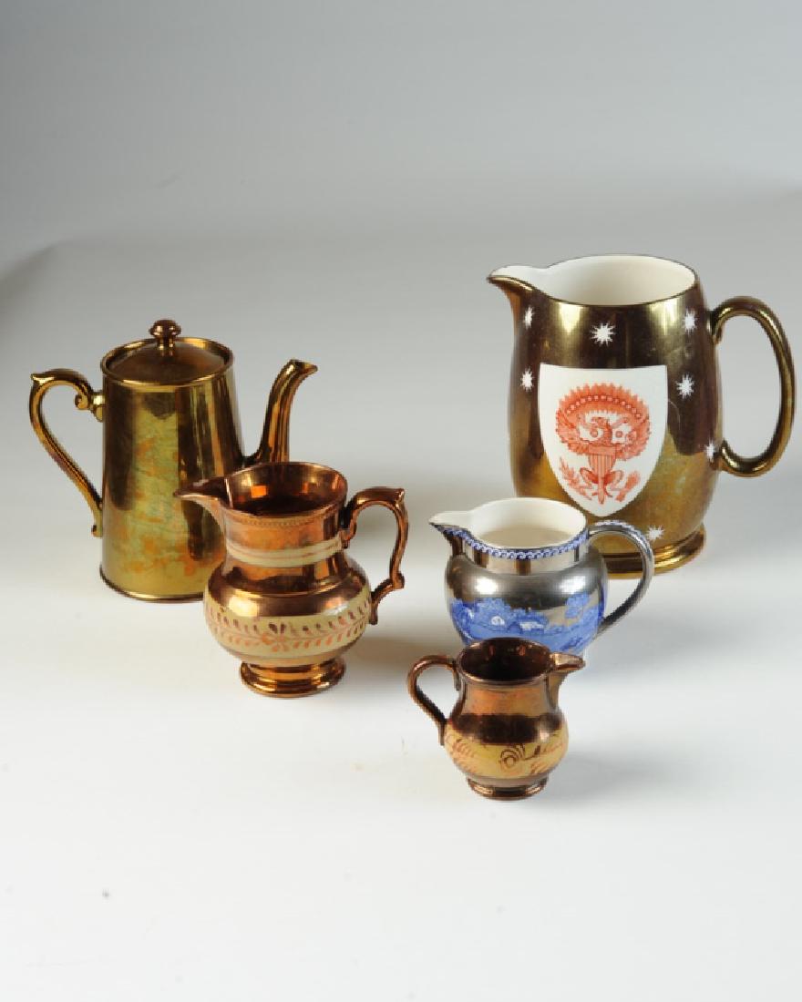 Lot English Luster Pottery, Wedgwood, Gray's, + (1 of 4)