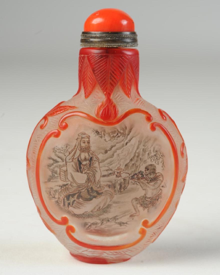 Inside Painted Chinese Overlay Glass Snuff Bottle (1 of 4)