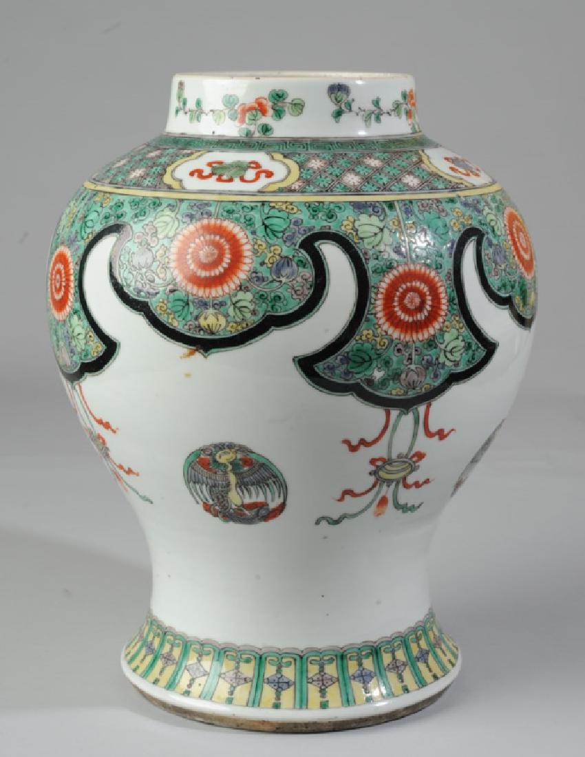 Large Chinese Famille Verte Baluster Vase (1 of 15)