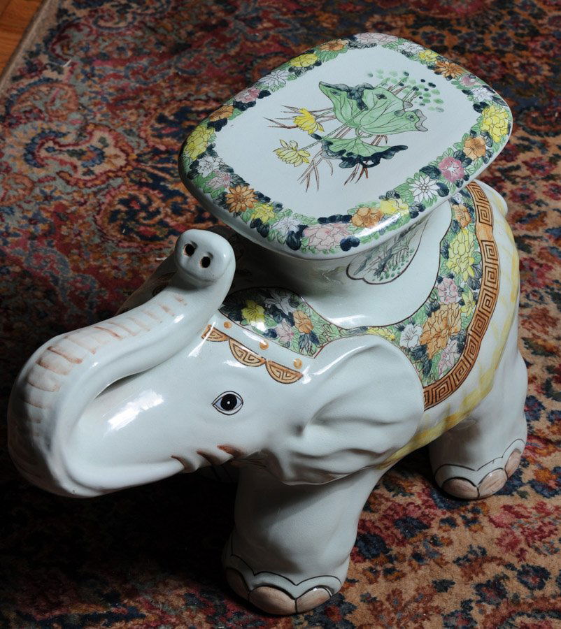 Elephant Form Porcelain Garden Seat (1 of 3)