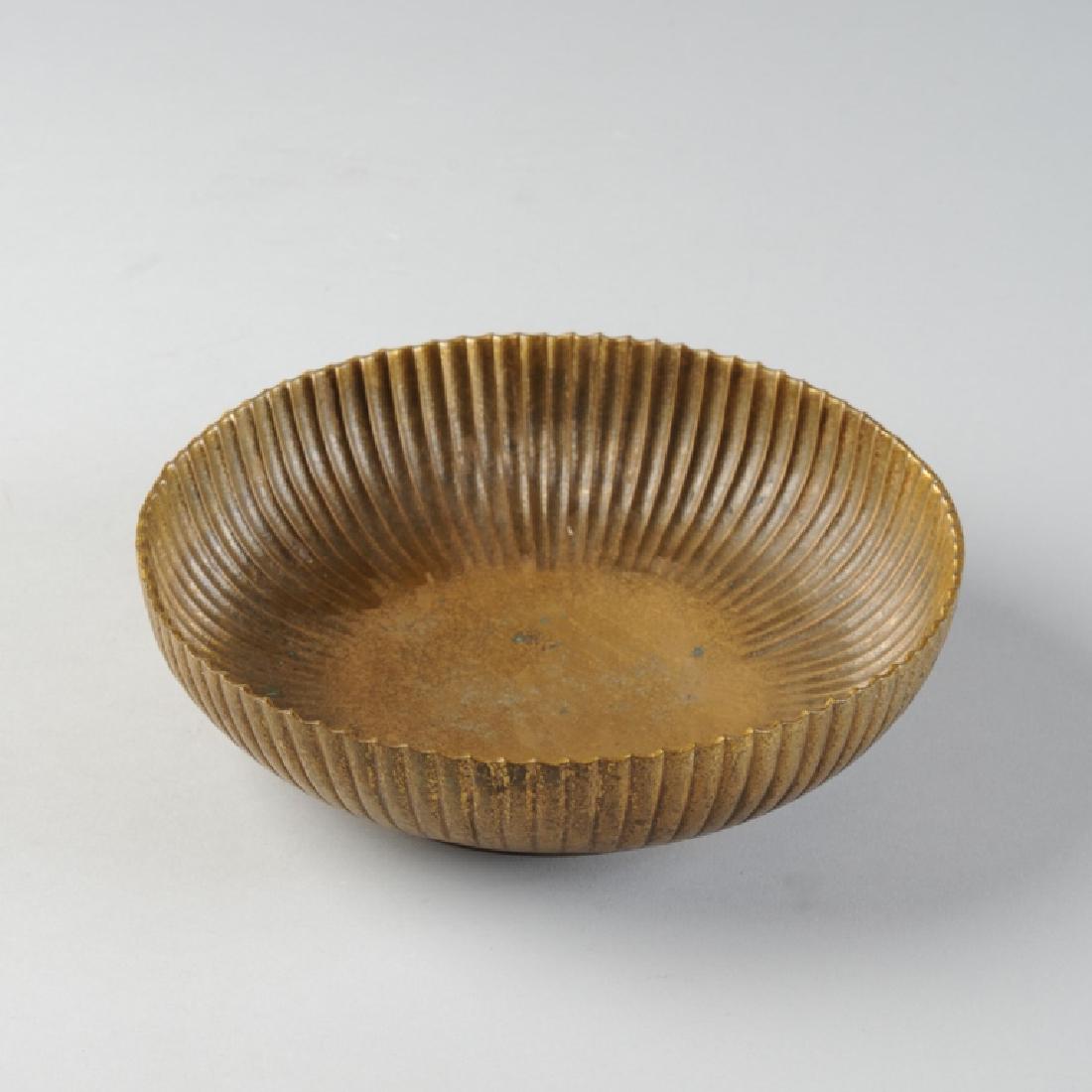 Tiffany Studios Bronze Dore Ribbed Bowl (1 of 5)