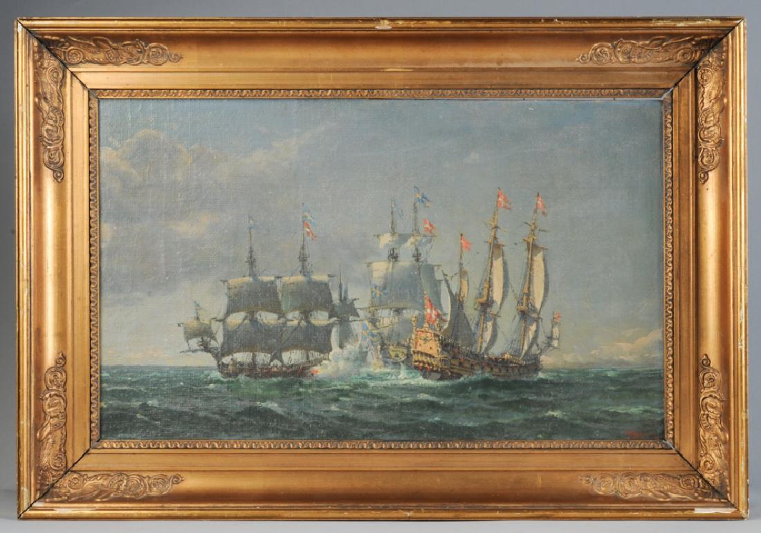 Old or Antique Marine Painting Signed (1 of 4)