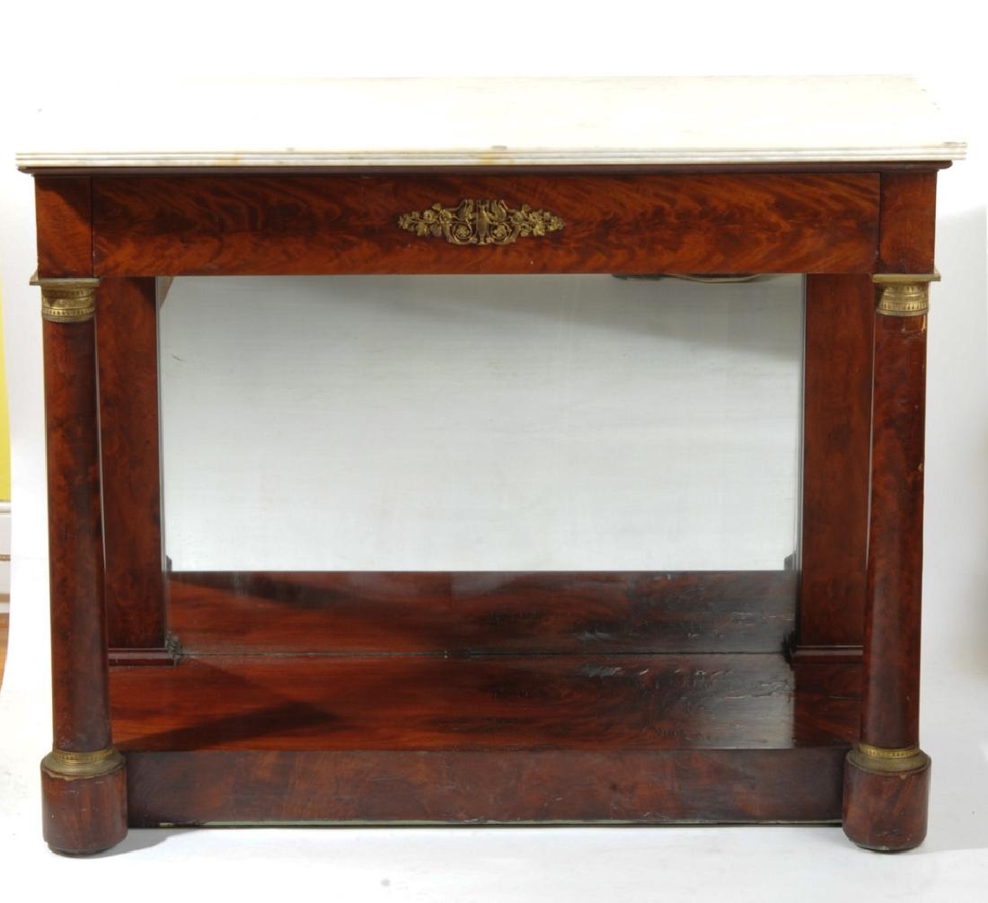 19th C. Empire Style Flame Mahogany Pier Table (1 of 3)