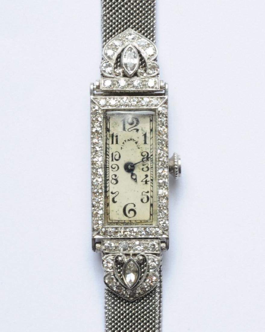 Tiffany & Co Platinum Art Deco Style Diamond Watch (1 of 4)