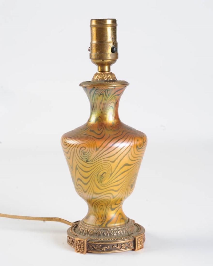 Art Glass Table Lamp M. S. Co. Quezal? Durand? (1 of 2)