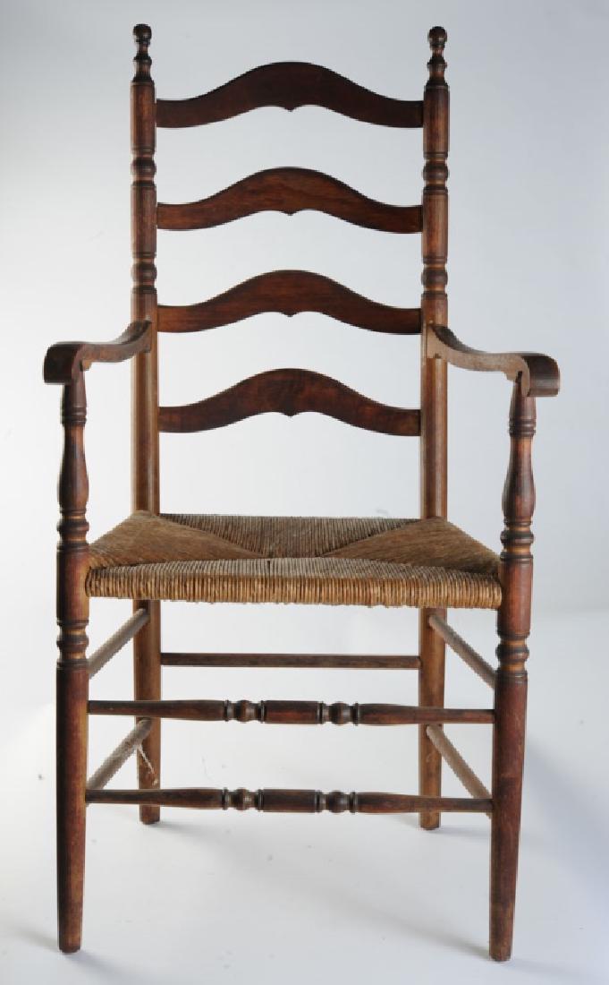 18th C. American Ladder Back Armchair (1 of 3)