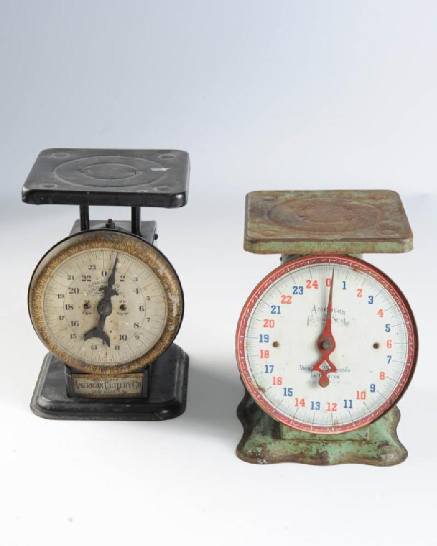 Two Vintage Painted Metal American Family Scales (1 of 3)