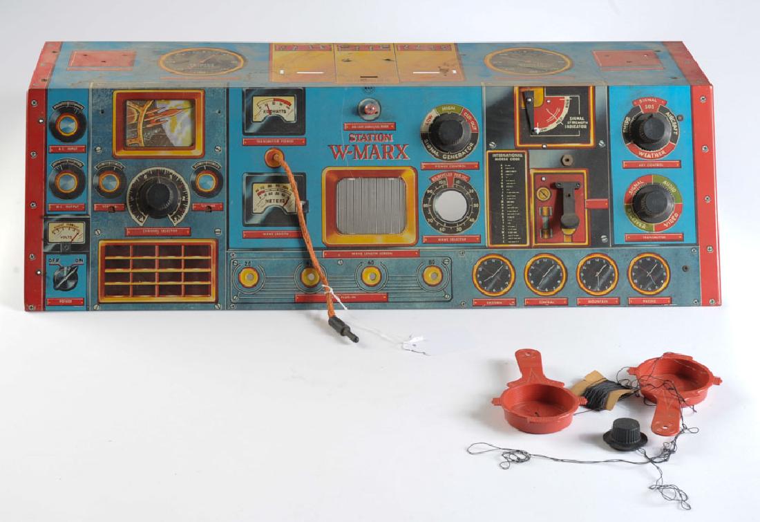 Very Rare Marx Tin Litho Toy Radio Station (1 of 4)