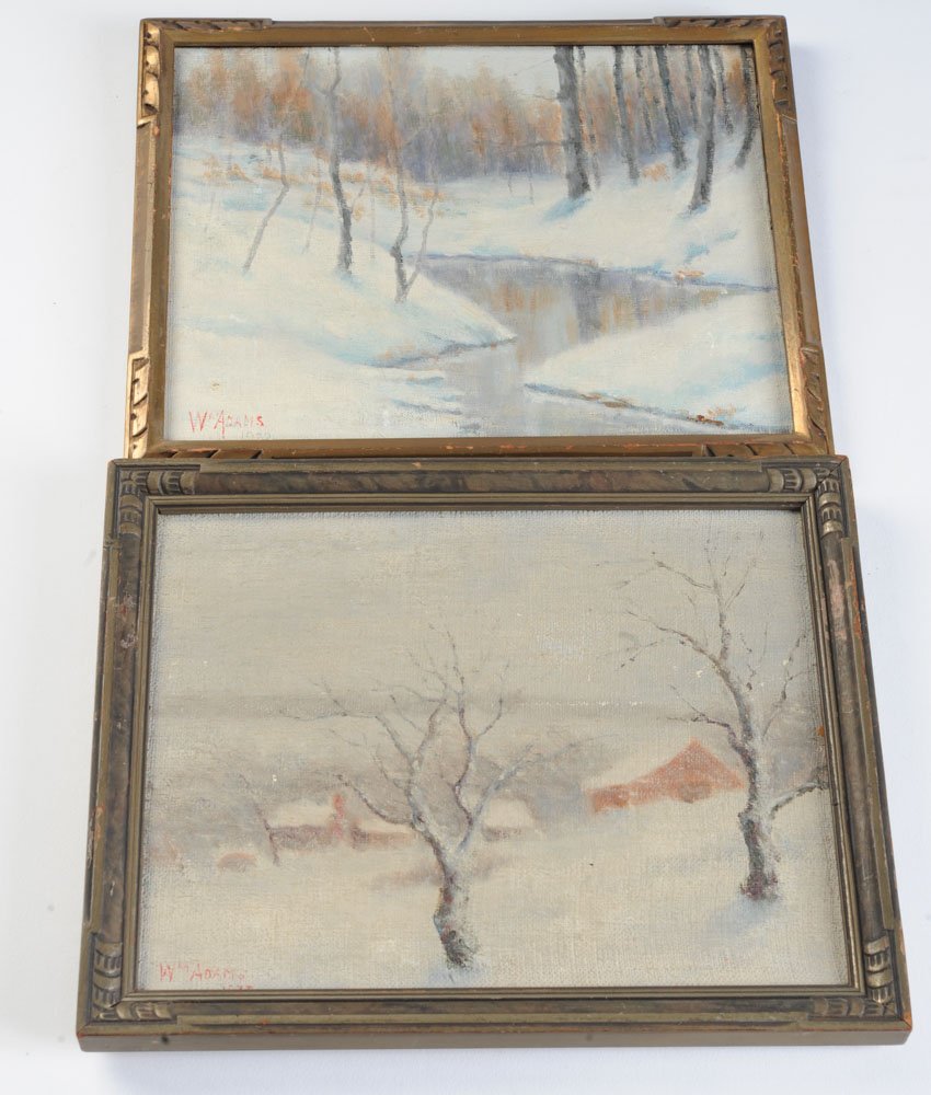 Pair 20th C. Oils on Artist (1 of 3)