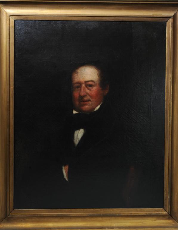 Joseph Greenleaf Cole (1806 - 1858, Mass.): 1837 oil on canvas portrait of a gentleman by Massachusetts artist Joseph Greenleaf Cole. The gentleman probably a member of the family of Captain Jonathan Winship III, possibly Captain Winship himsel
