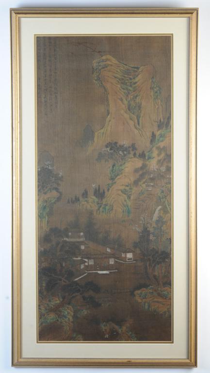 Chinese Landscape Scroll Painting on Silk (1 of 2)
