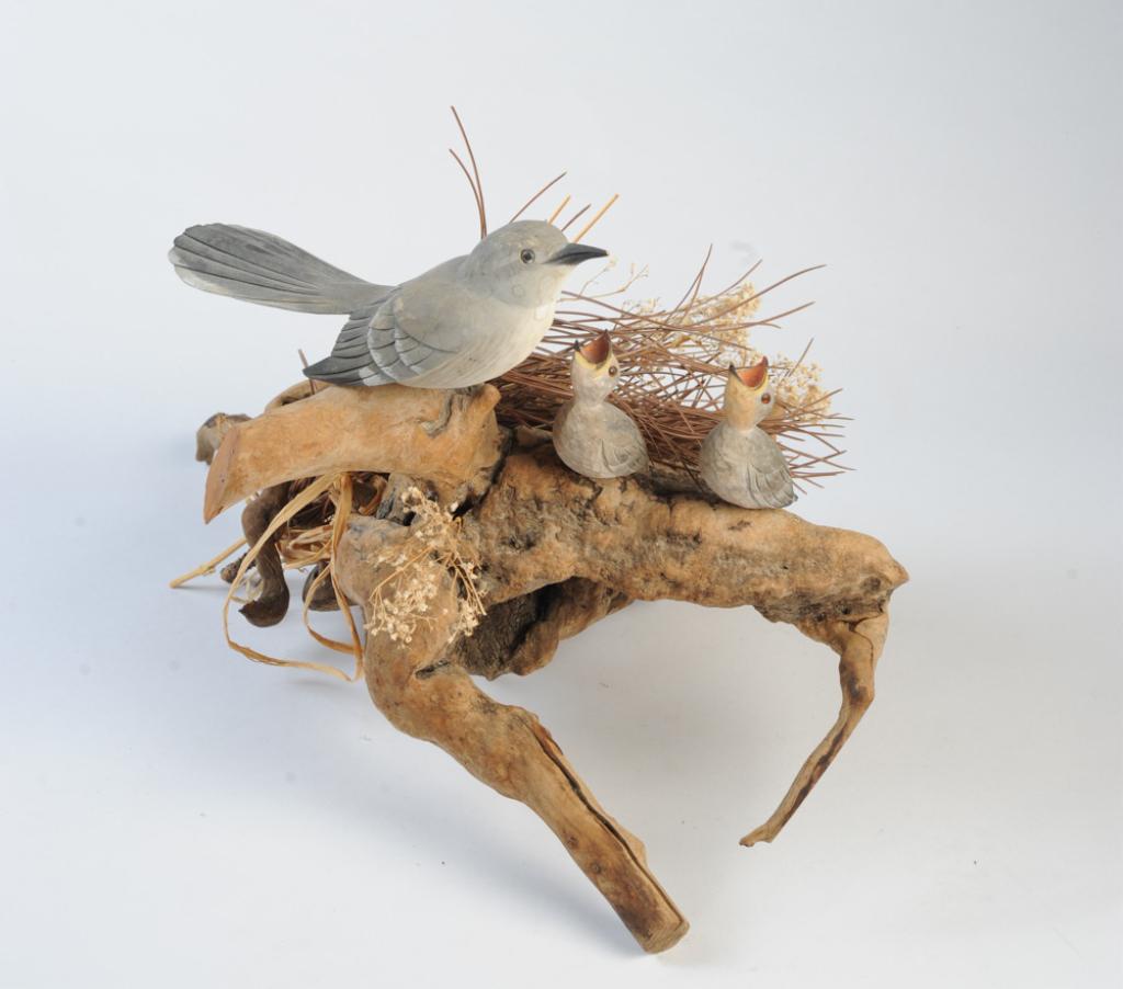 Wood Carved Figural Bird Grouping (1 of 2)