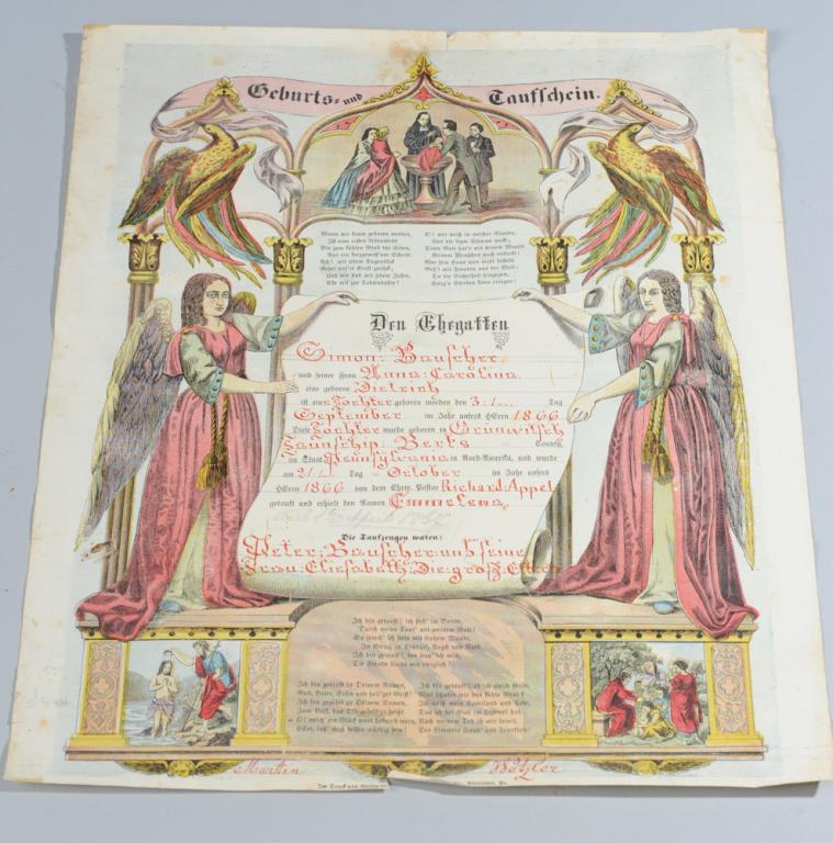 19th C. Printed Pennsylvania Fraktur (1 of 4)