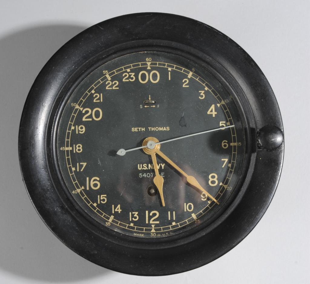 Mid 20th C. Seth Thomas U.S. Navy Deck Clock (1 of 2)