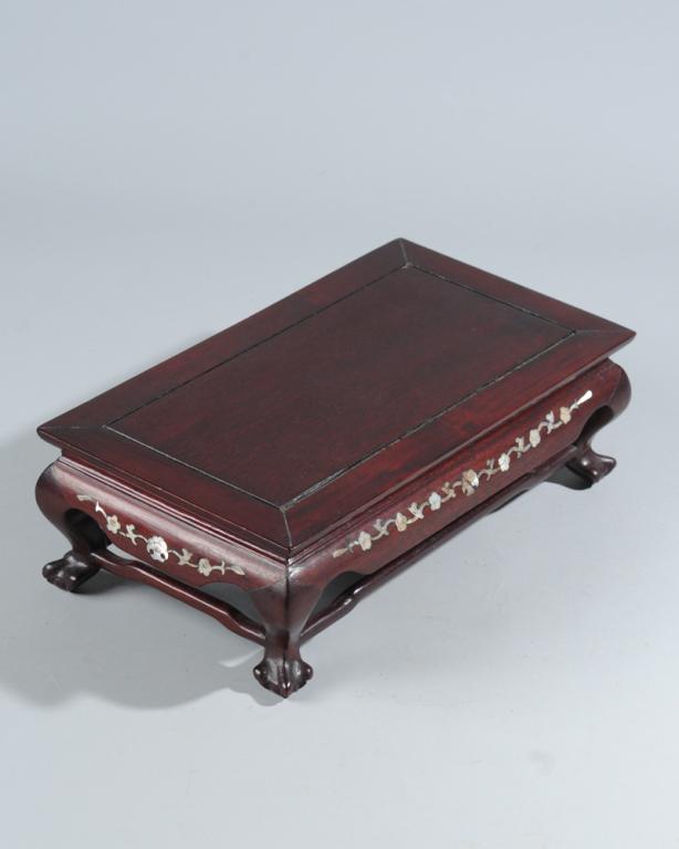 Chinese Rosewood Inlaid MOP Stand (1 of 2)