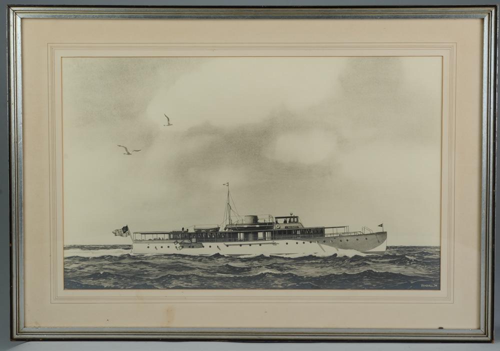 Vintage Print of a Sailing Ship "All Alone" (1 of 3)