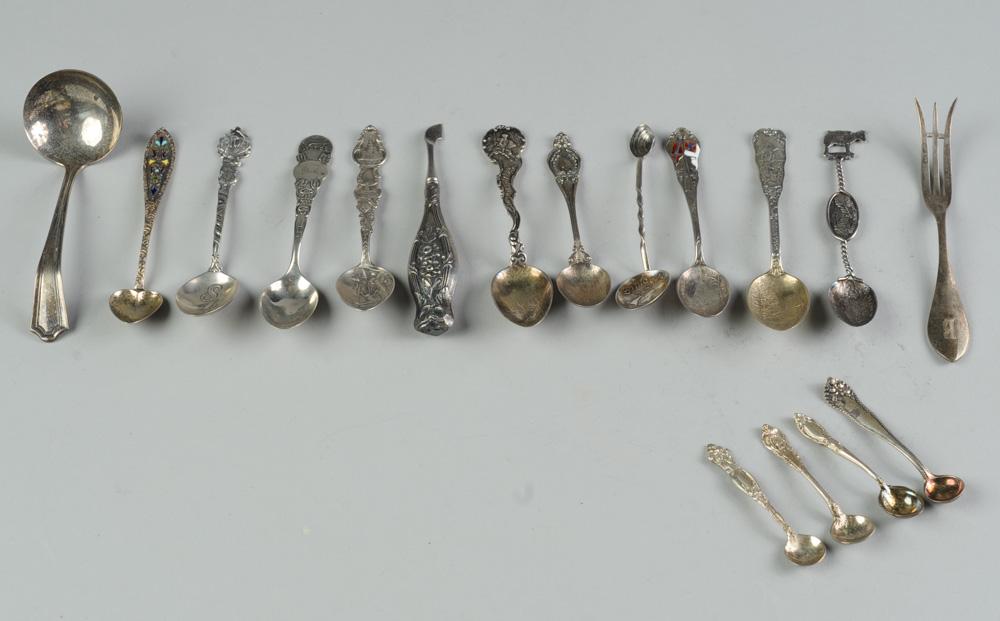 Lot Sterling Souvenir Spoons, etc. (1 of 3)
