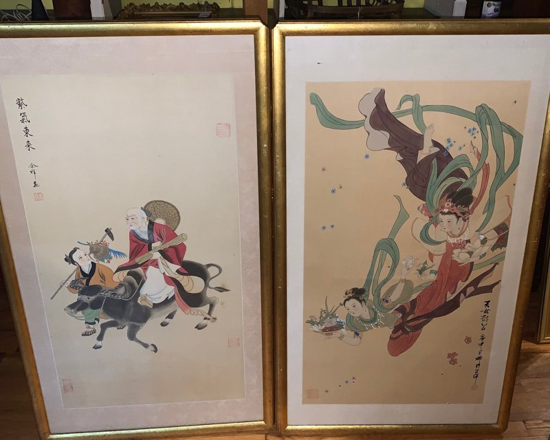 Pair Chinese Paintings on Silk (1 of 5)