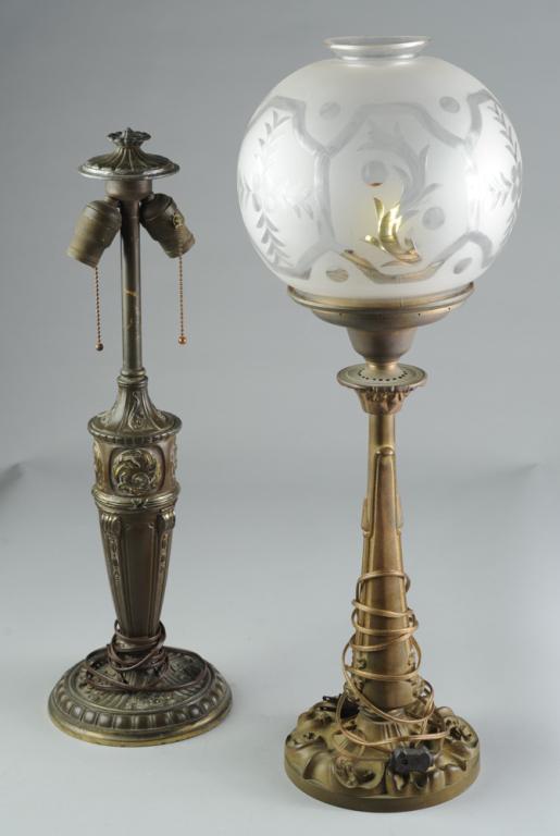 Two Vintage Heavy Brass Lamps (1 of 4)
