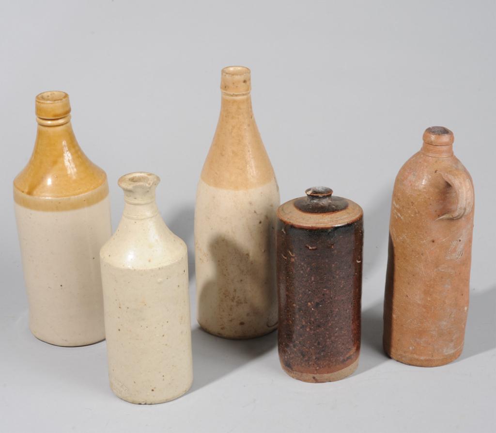 5 19th C. Stoneware Bottles (1 of 1)