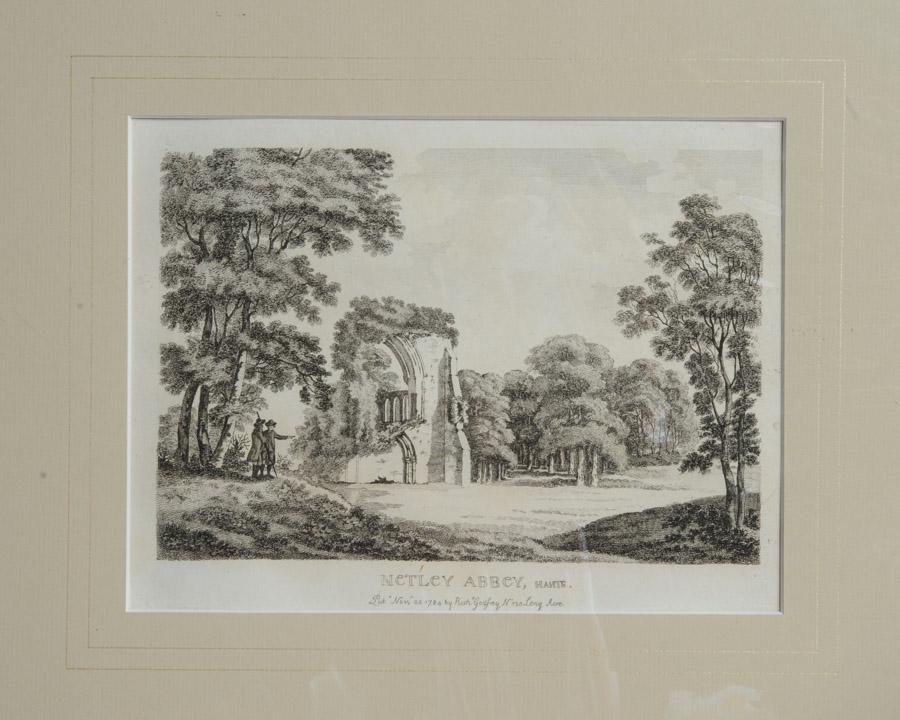 18th C. Orig. Engraving Netley Abbey, R. Godfrey (1 of 2)