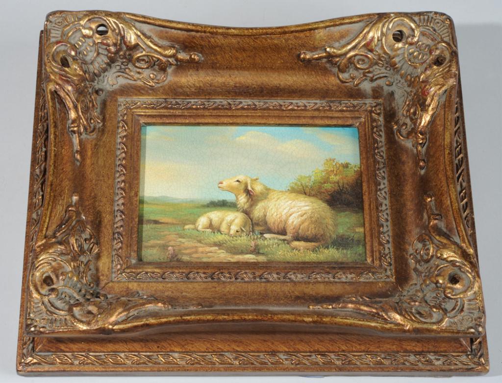 Vintage Textured Offset Print of Sheep (1 of 3)