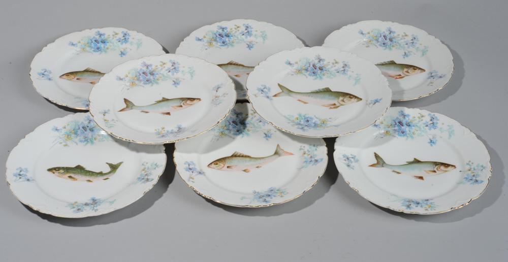 8 Lewis Straus & Sons Austrian Fish Plates (1 of 4)