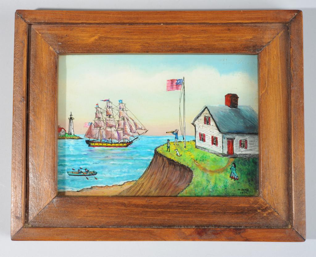 Milton Bond (1918-2010) Reverse Painting on Glass (1 of 4)