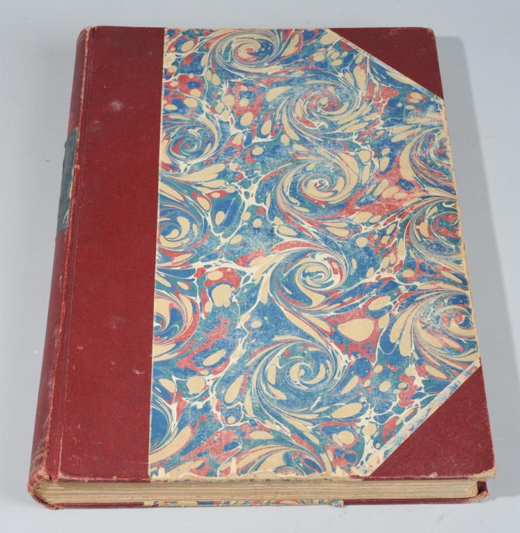 19th C. Gentleman & Cabinet Makers Director: 19th C.folio facsimile of the third and arguably best edition of Thomas Chippendale's "The Gentleman and Cabinet-Maker's Director", with an introduction in German. Marbled boards with half morocco bin