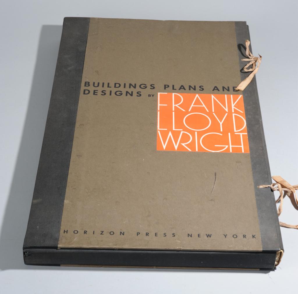 Buildings, Plans and Designs By Frank Lloyd Wright: "Buildings Plans and Designs By Frank Lloyd Wright, New York, Horizon Press, 1963 Folio, 100 plates + booklet This is number 351 E of a limited edition of 2600 copies of this important work. The origi