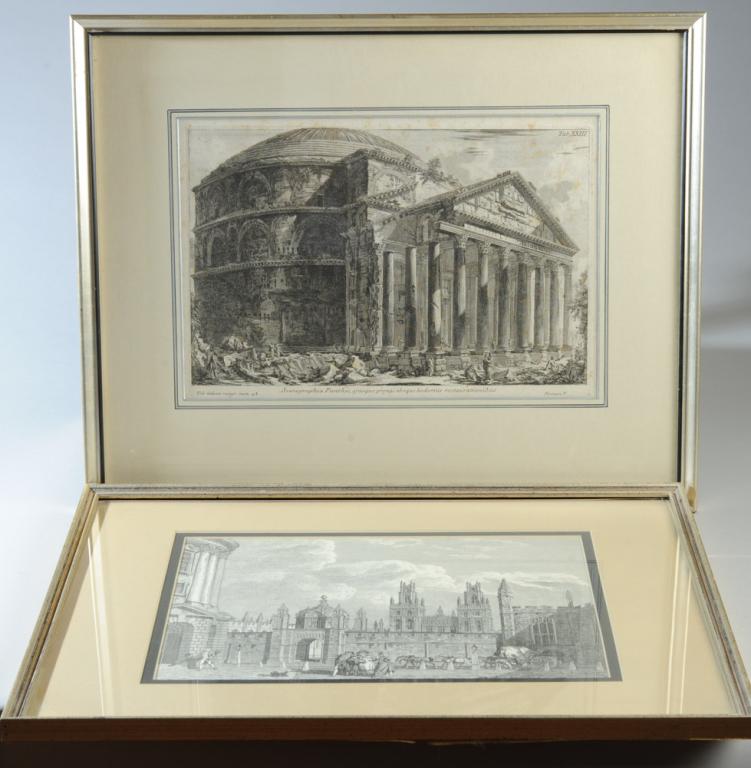 Roman Pantheon by Giovanni Battista Piranesi: Etching of the Roman Pantheon by Giovanni Battista Piranesi (1720-1778), from Il Campo Marzio dell'Antica Roma, 1762. Image entitled "Scenographia Panthei, ejusque pronai absque hodiernis retaurationi