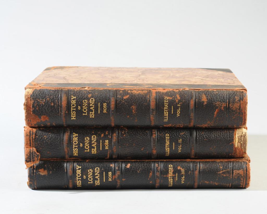 A History of Long Island, 3 Vol.: "A History of Long Island from its Earliest Settlement to Present Time" by Peter Ross and William Smith Pelletreau, Volumes 1, 2 and 3. Lewis Publishing Co., New York and Chicago, 1905. Half leather, 
