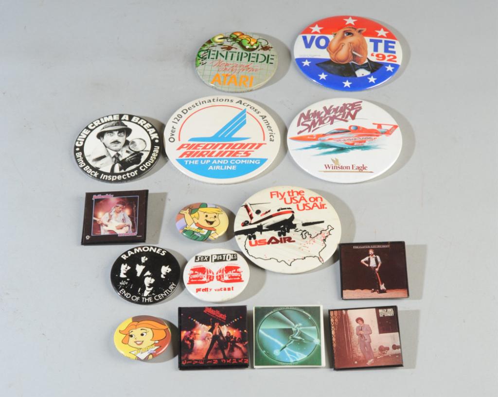Pinback Button Lot (some Rock 'n Roll) (1 of 3)