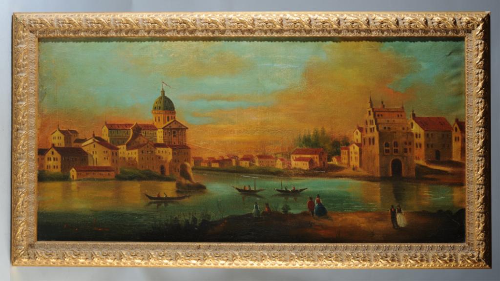 Continental Antique Oil on Canvas Illegibly Signed (1 of 4)