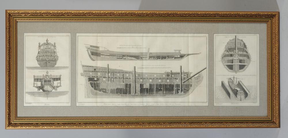 Antique French Ships Engravings after Bellin (1 of 1)