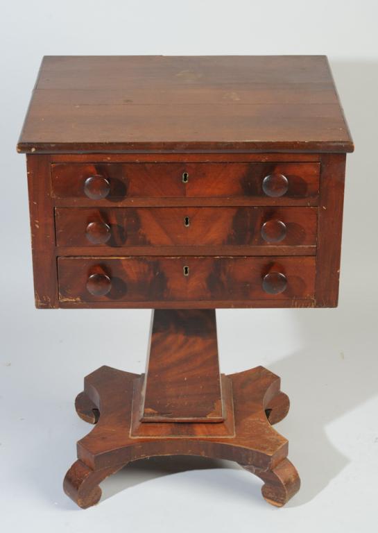 Antique Empire 3-Drawer Side Table (1 of 4)