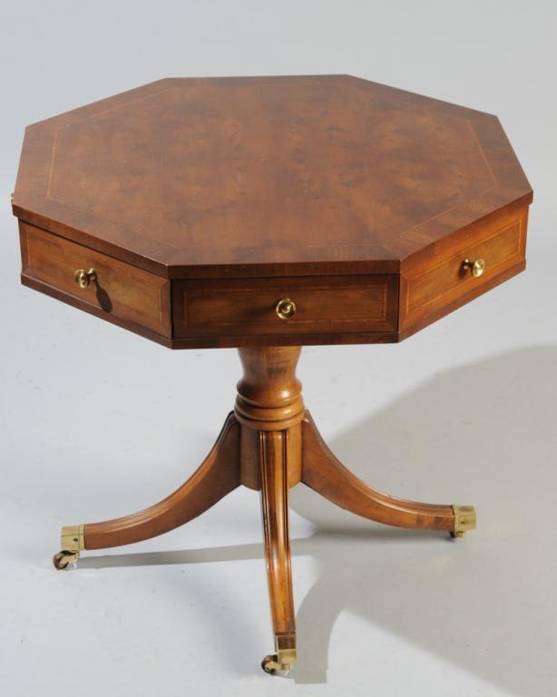 Henredon Inlaid Octagonal Drum Table (1 of 4)