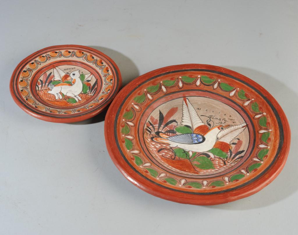 Two Mexican Tonala Pottery Plates (1 of 3)
